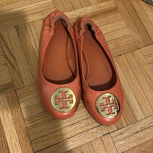Bright Orange Tory Burch Flats